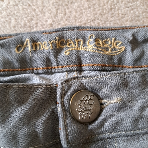 Vintage American Eagle AE Artist Jean Capri Women's 10 Bermuda Grey 90s Y2K - Picture 5 of 15